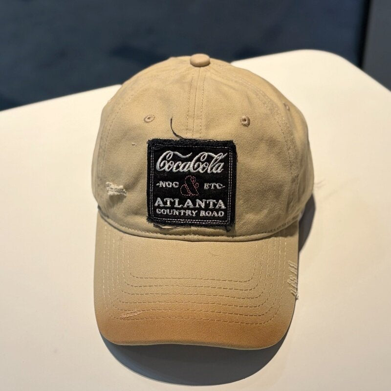 Unisex Vintage-Inspired Distressed Cap Bowlift