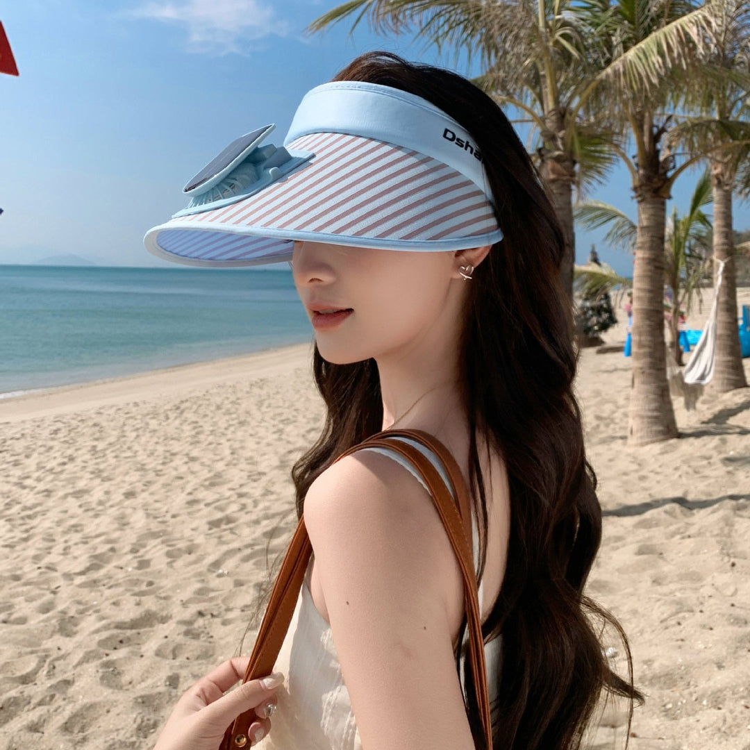 ’s sun protection visor with integrated solar panel, wide brim and adjustable headband Bowlift