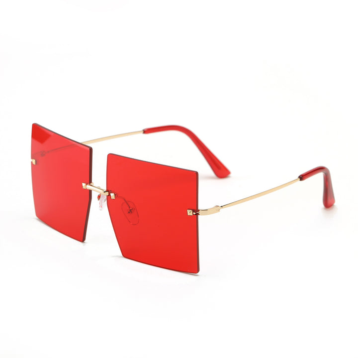 Women's fashion square sunglasses with wide lenses and delicate metal frame Bowlift