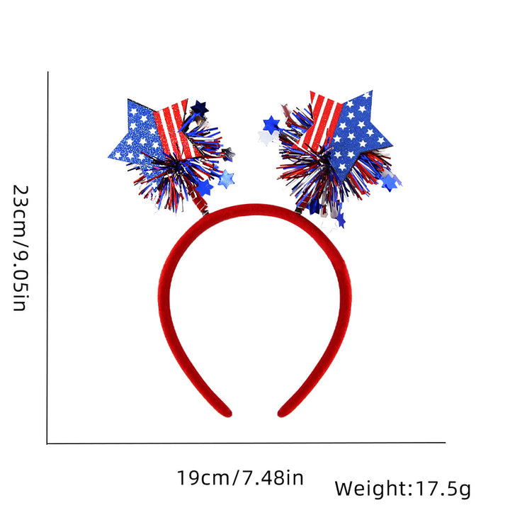 Ladies' festive hairband with pom poms, star embellishments, and glitter tinsel Bowlift