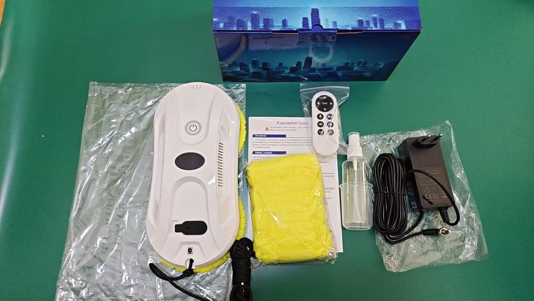 robotic window cleaner with dual spinning microfiber mops and spray function Bowlift