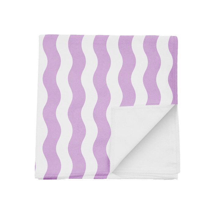 Terry Beach Blanket with Modern Wave Pattern Bowlift