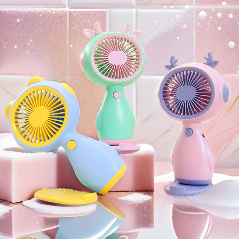 Women Portable Mini-Fan in Cute Animal Design Bowlift