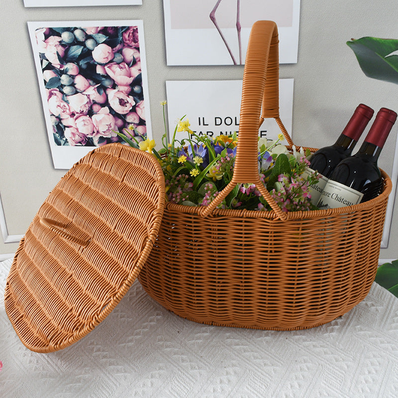 Artisan Woven Picnic Basket Bowlift
