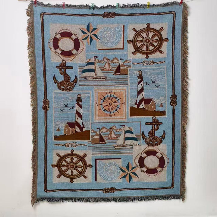 Nautical-Themed Decorative Throw Blanket