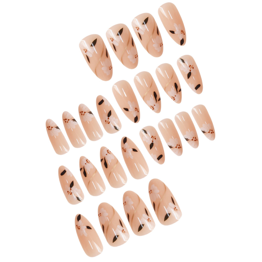 Artistic Floral Press-On Nail Enhancements Bowlift 1787913849