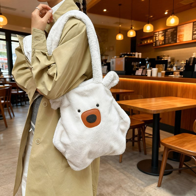 Plush Bear-Themed Tote Bag Bowlift