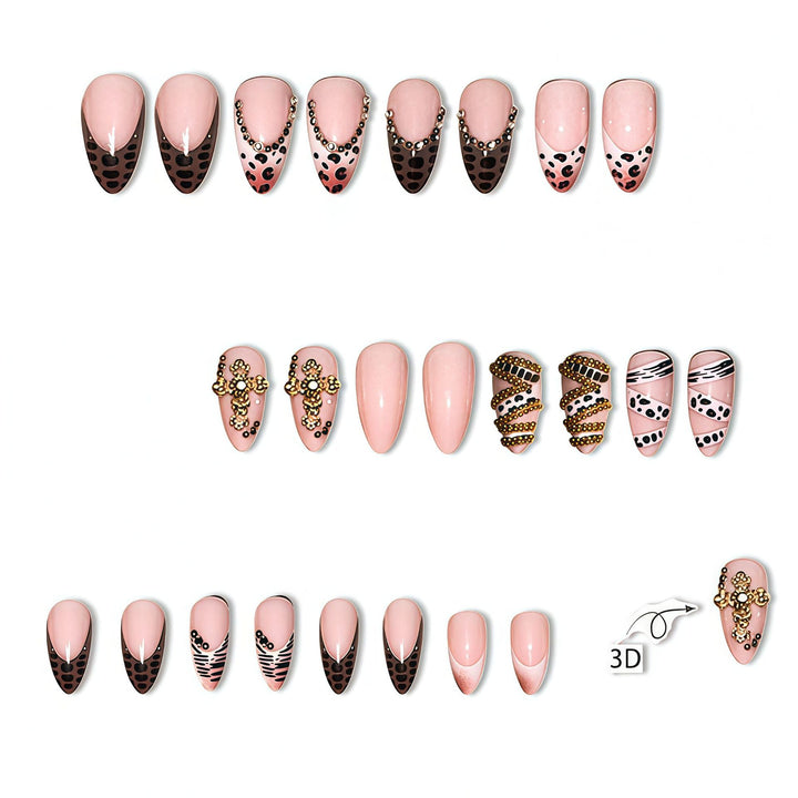 Artistic Stiletto Nail Enhancements with 3D Accents Bowlift
