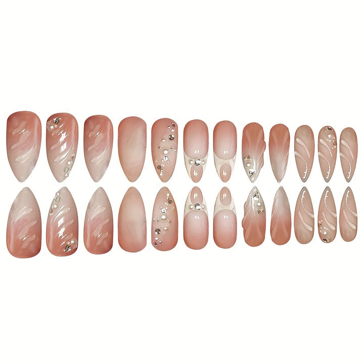 Premium Rhinestone-Embellished Stiletto Press-On Nails Bowlift