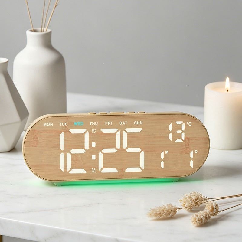 Digital alarm clock with multifunctional LED display and integrated thermometer function Bowlift
