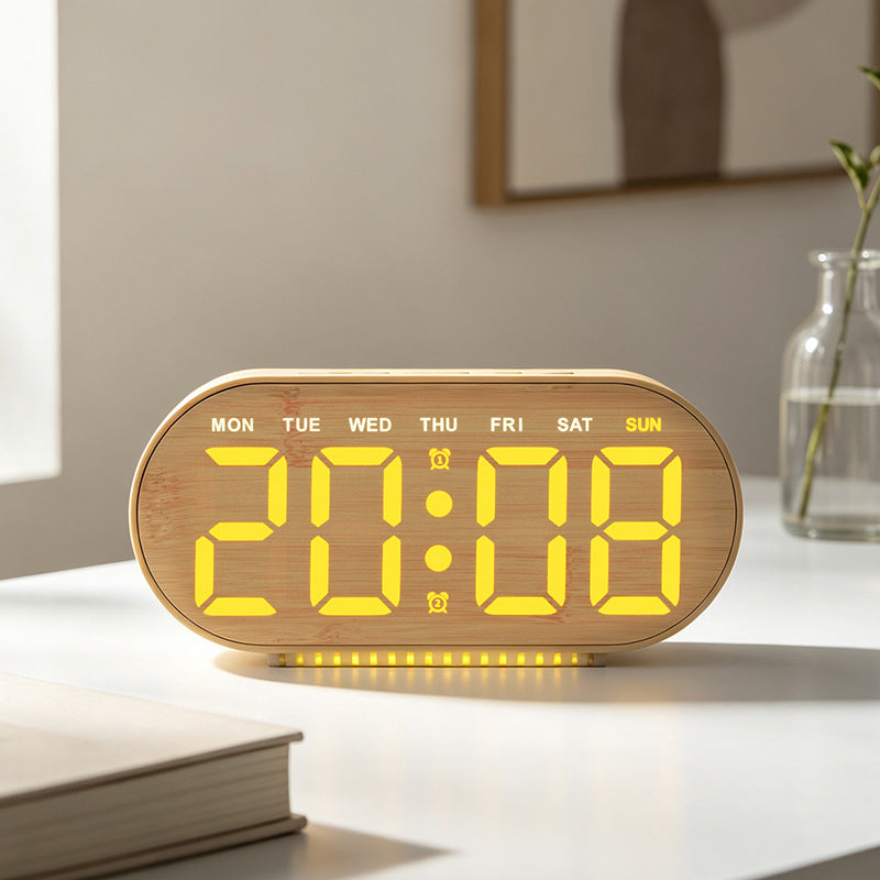 Digital Light Alarm Clock with Temperature Display Bowlift