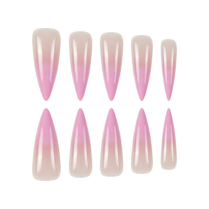 Ombre Stiletto Press-On Nails Bowlift