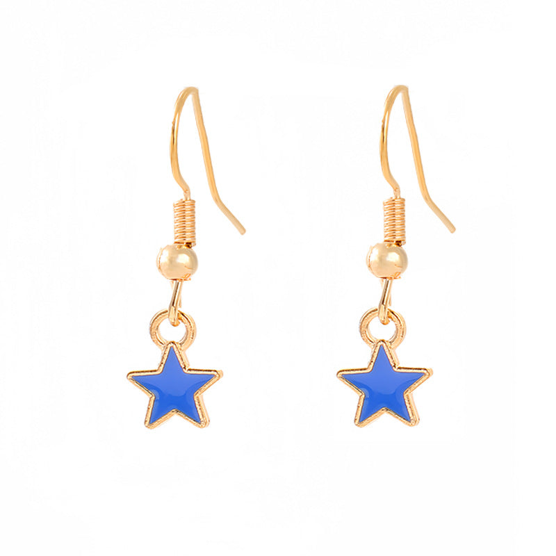 Women nan enamel horseshoe earrings with star motif and fishhook closure Bowlift