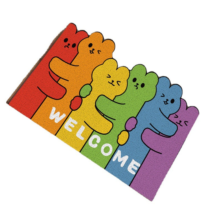 Unisex Playful Cartoon Cat-Themed Welcome Mat Bowlift