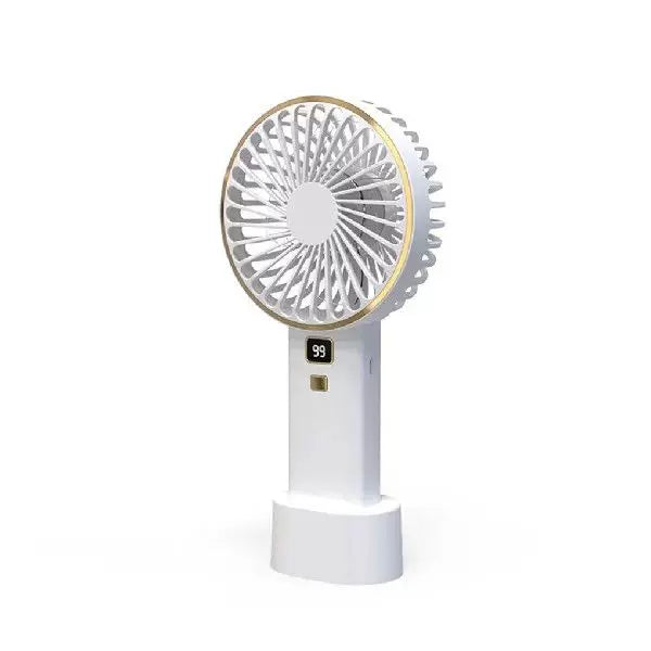 Unisex One Size compact rechargeable portable fan with digital battery level indicator and charging station Bowlift