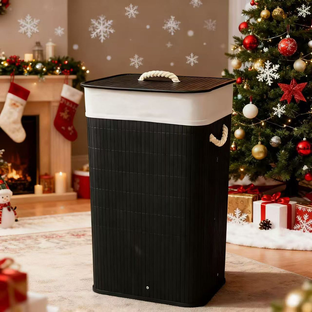 High-quality bamboo laundry container with lid Bowlift