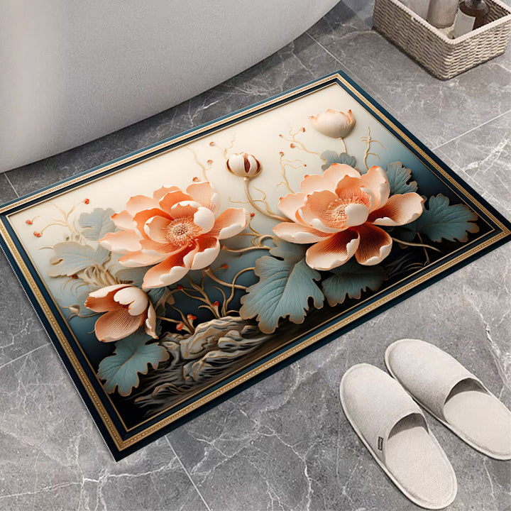 Floral Print Bath Mat Bowlift
