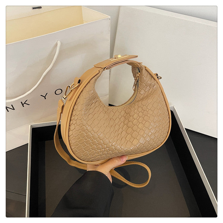 WoTextured Leather Hobo Bag Bowlift