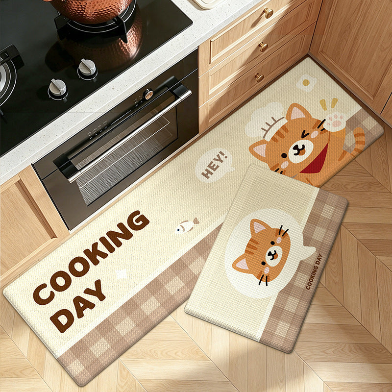 Playful Cartoon Kitchen Runner Mat Bowlift