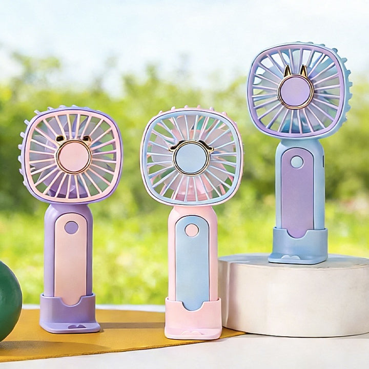 Women's Portable Hand Fan with Flexible Tilt Angle Bowlift