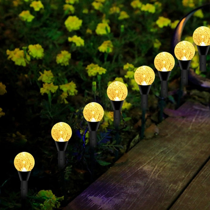 Crescent Moon Solar Garden Stake Lights Bowlift