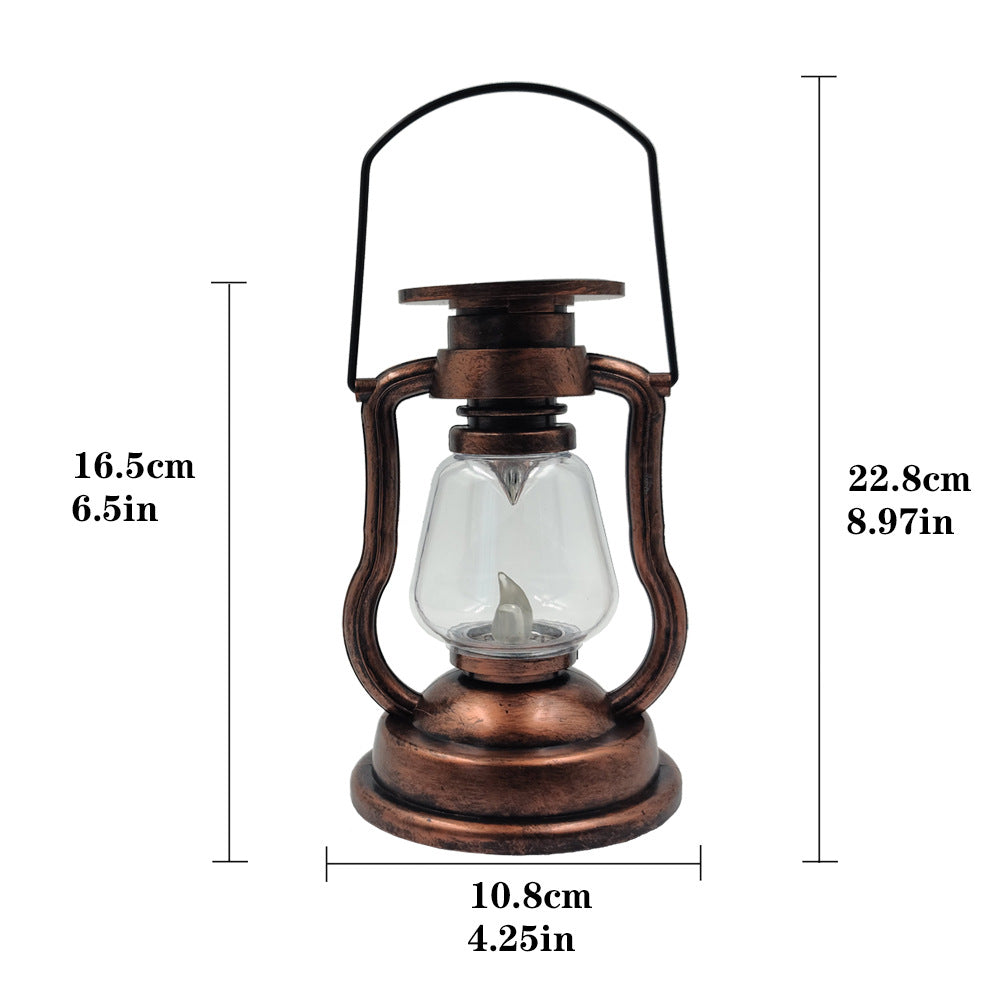 Antique-Style LED Hurricane Lantern With Flickering Flame Effect Glass Globe And Hanging Handle Portable Decorative Lamp Bowlift