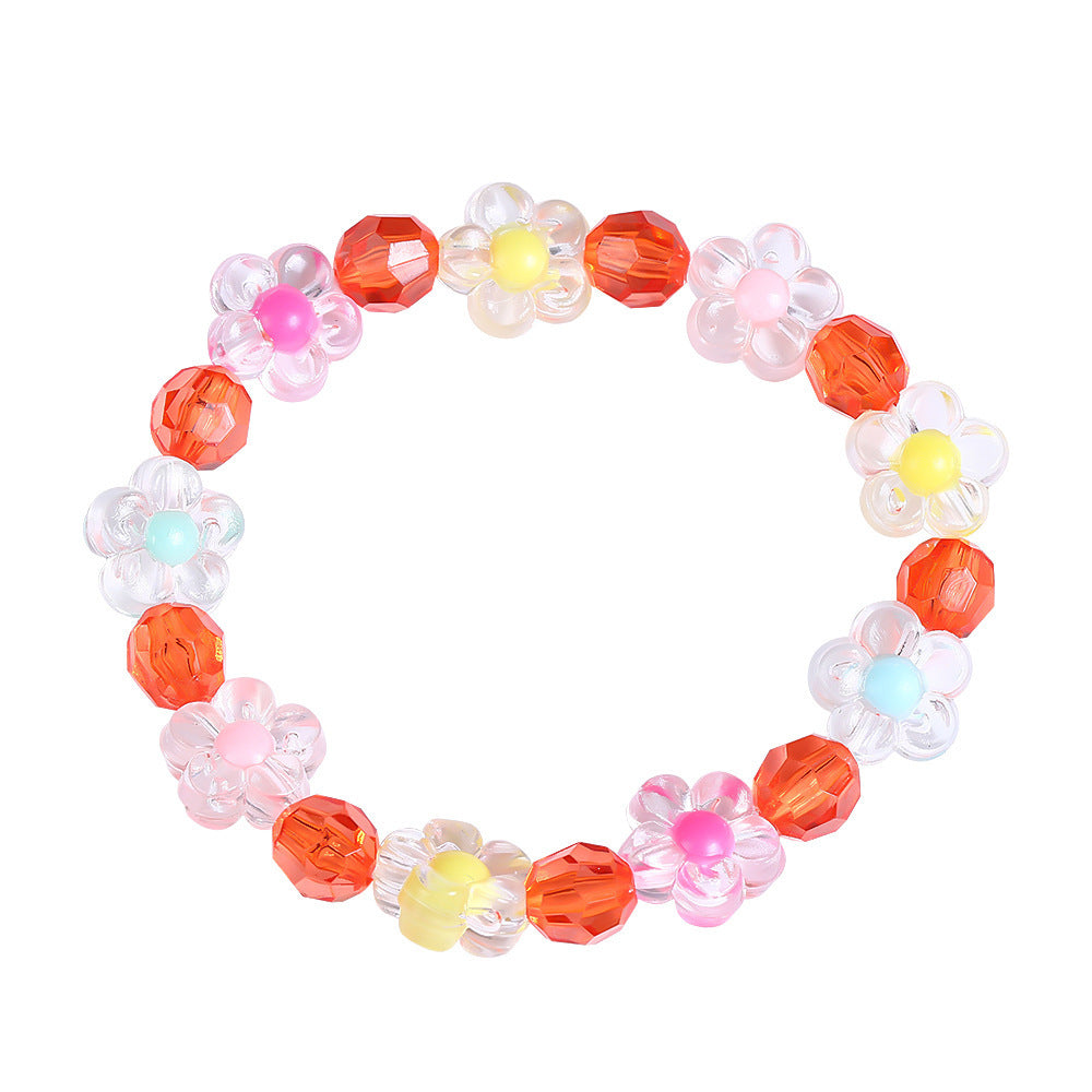 Friendship bracelet with colorful flower motifs Bowlift