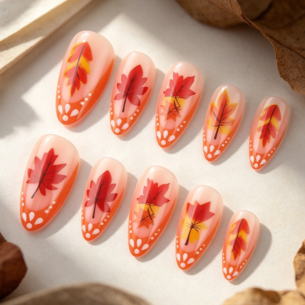 Autumn-Themed Gel Nail Extensions Bowlift