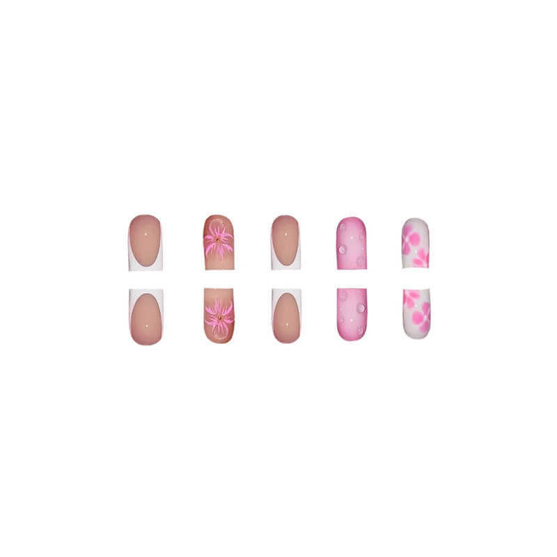 Floral Design Press-On Nail Art Extensions Bowlift