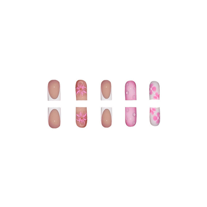 Floral Design Press-On Nail Art Extensions Bowlift