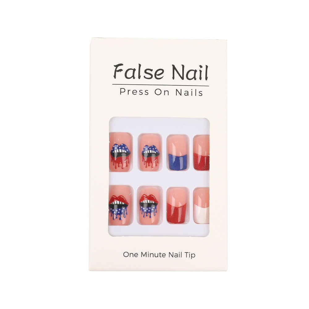 Patriotic style artificial nails Bowlift