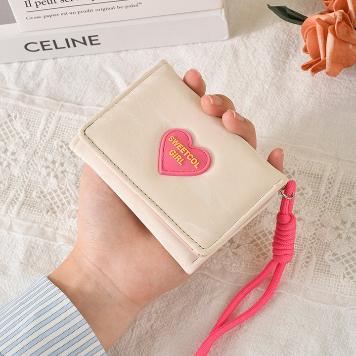 Cute Heart-Embellished Wallet Bowlift