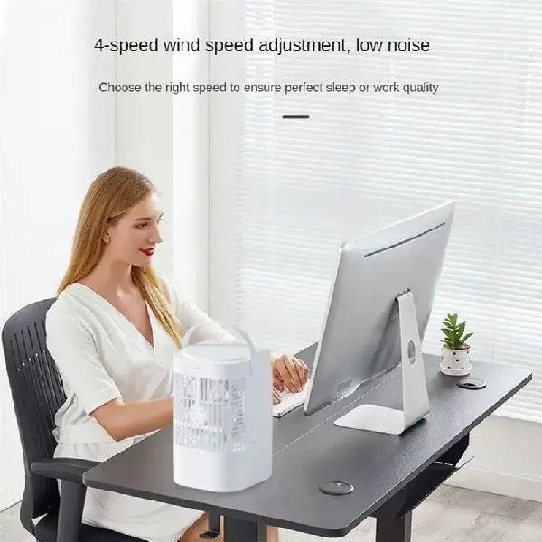 Unisex universal size portable evaporative table fan with handle and adjustable multi-speed fan Bowlift