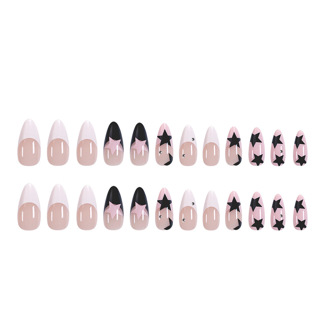 Artistic stiletto nails with star motif Bowlift