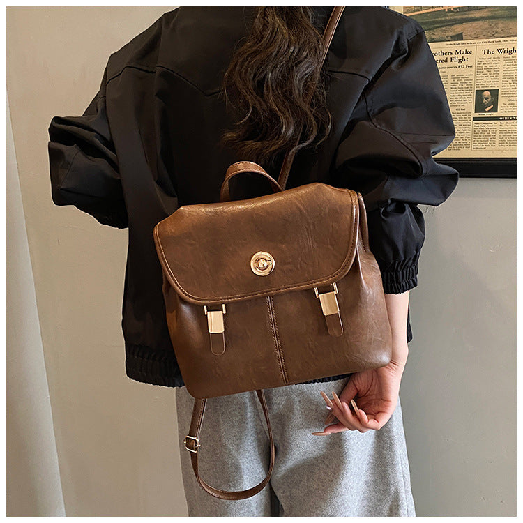 Vintage-Inspired Leather Backpack Bowlift