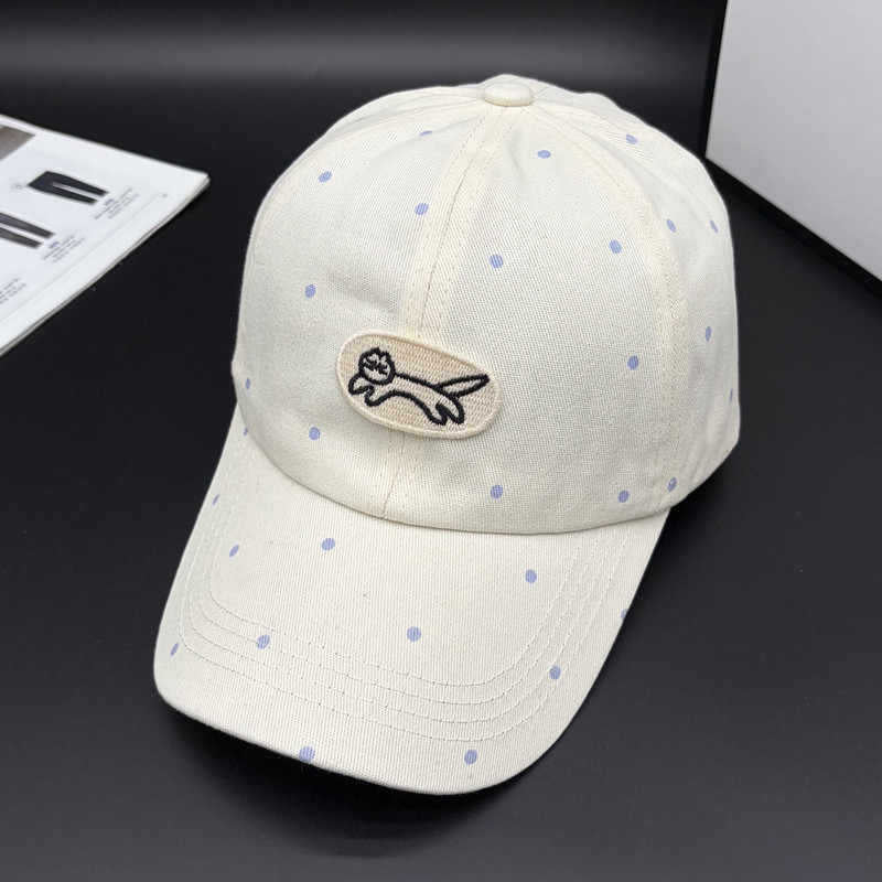 Women's Polka Dot Embroidered Baseball Cap Bowlift