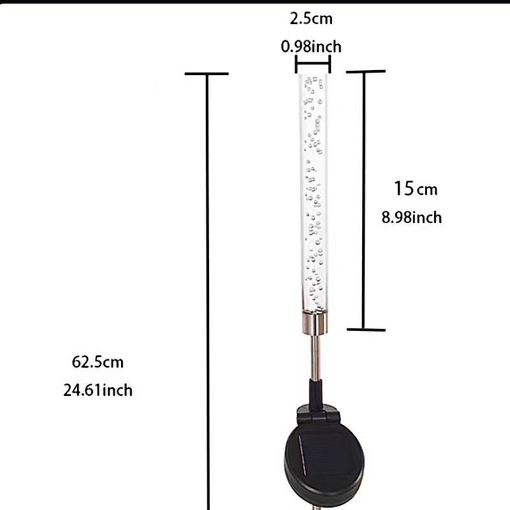 RGB Bubbling Acrylic Garden Stake With Adjustable Stainless Steel Spike And Dusk-To-Dawn Sensor Bowlift