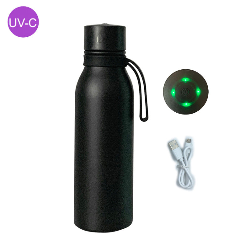 Women's UV Disinfection Water Bottle with LED Display and USB Port Bowlift