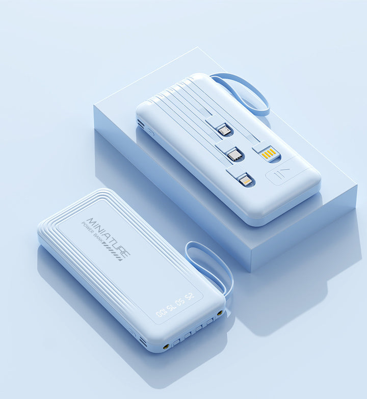 Mini power bank with integrated multifunction charging cable Bowlift