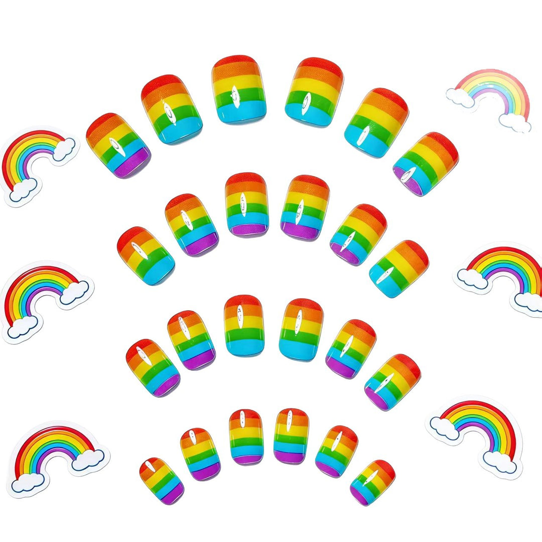 Rainbow Gradient Nail Art Bowlift