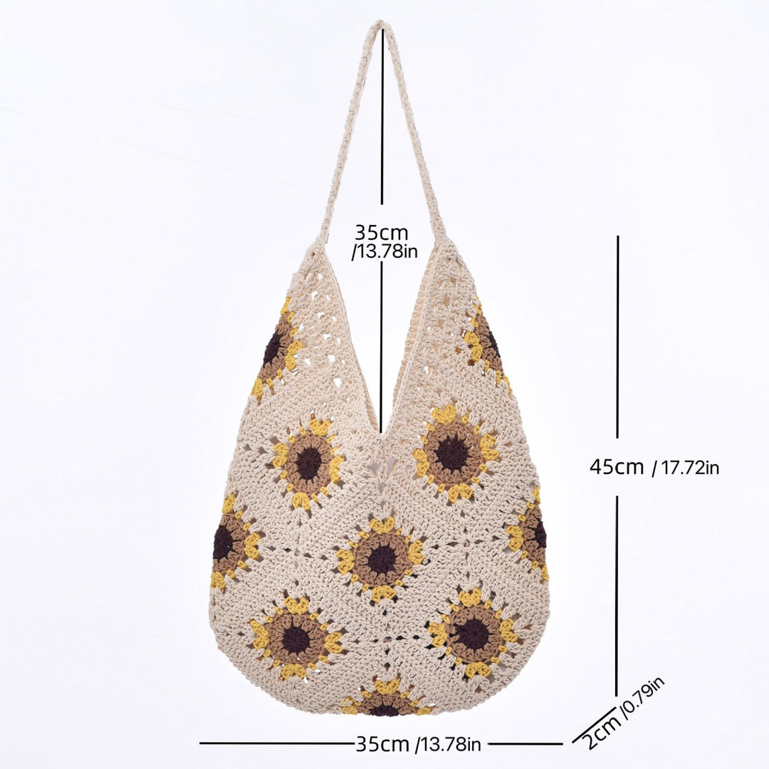 Hand-knotted shoulder bag with floral design Bowlift