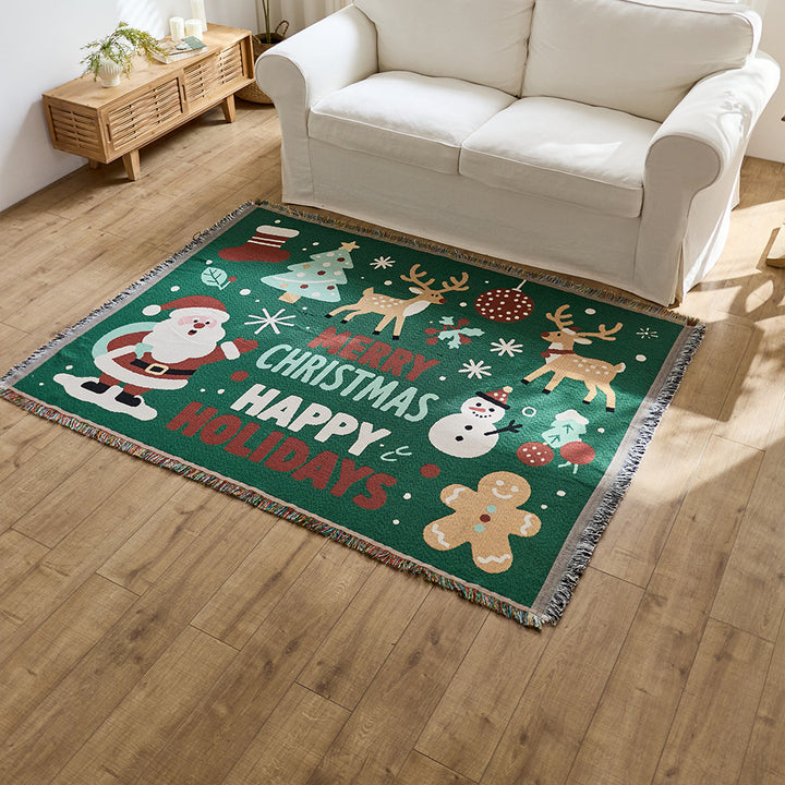 Festive Holiday Themed Throw Blanket