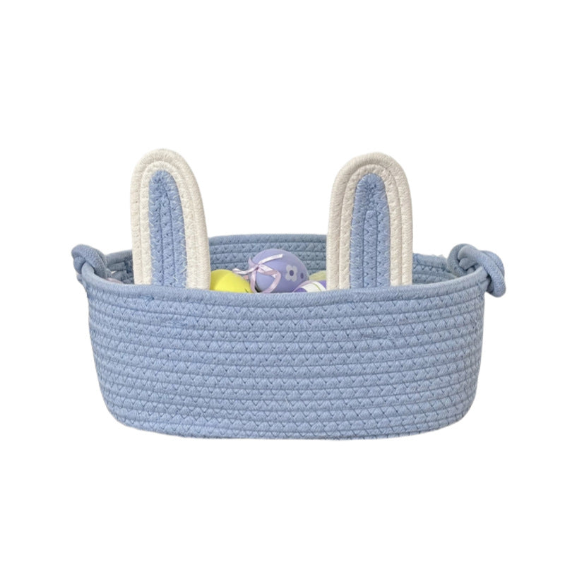 Ladies Playful Storage Basket with Bunny Ears Bowlift