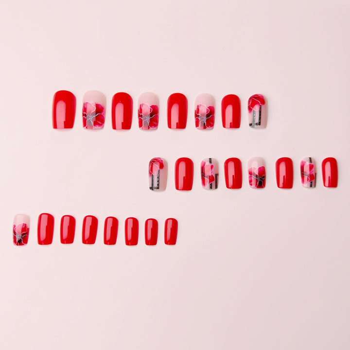 Floral Acrylic Nail Art Bowlift