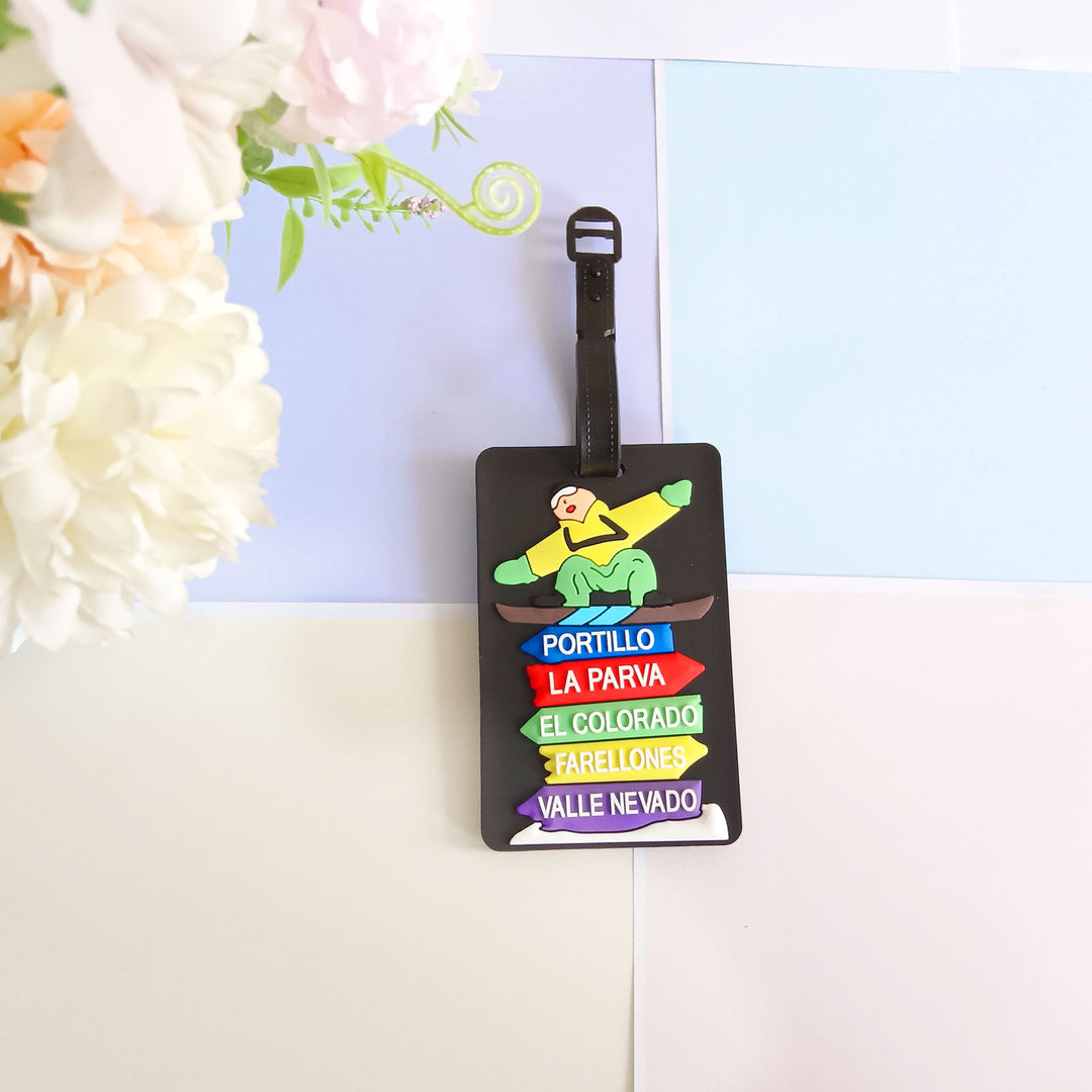 Unisex luggage tag made of durable silicone with airplane motif Bowlift