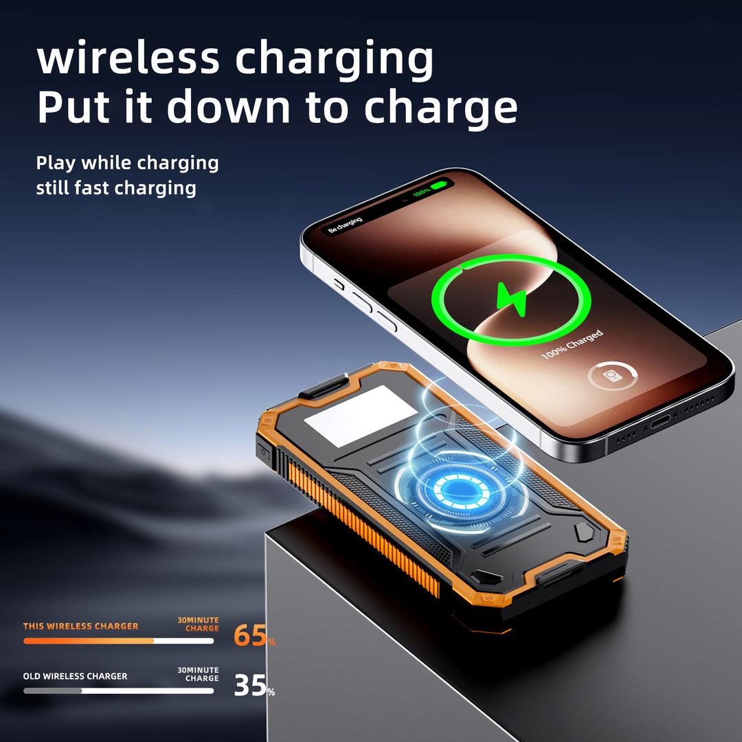 Portable Solar Power Bank with Fast Charging Function and Wireless Charging Adapter Bowlift