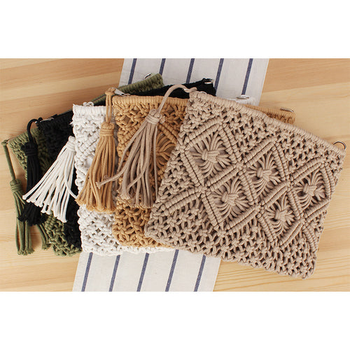 Macrame Clutch with Filigree Design Bowlift