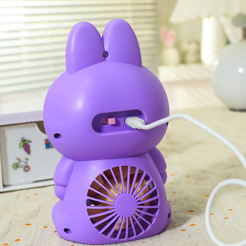 Ladies Portable Mini Fan in Playful Bunny Design Bowlift