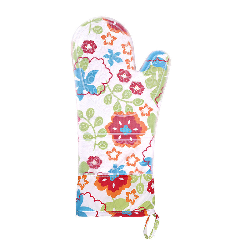 Floral Pattern Silicone Oven Mitt