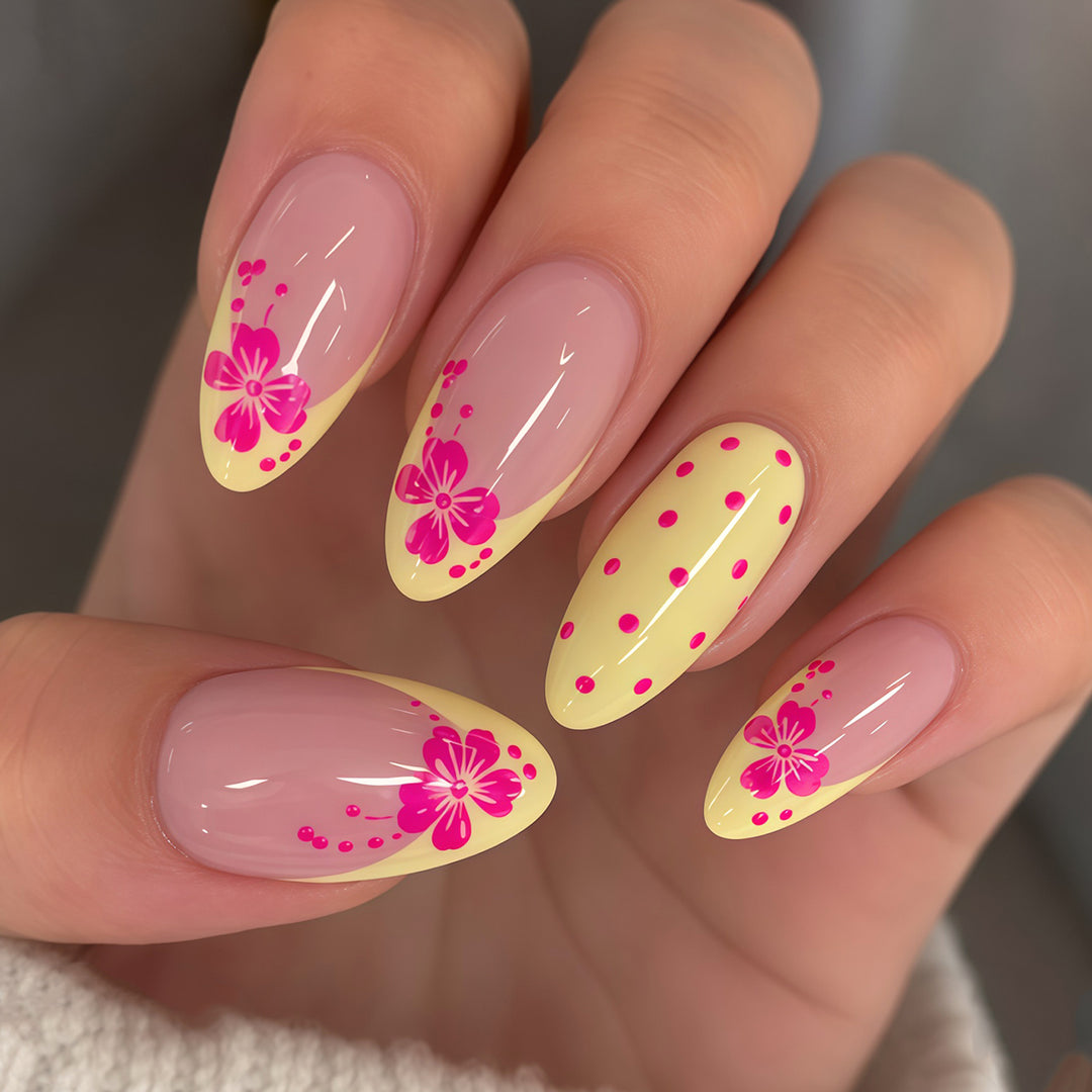 Elegant Floral Stiletto Nail Art Tips Bowlift